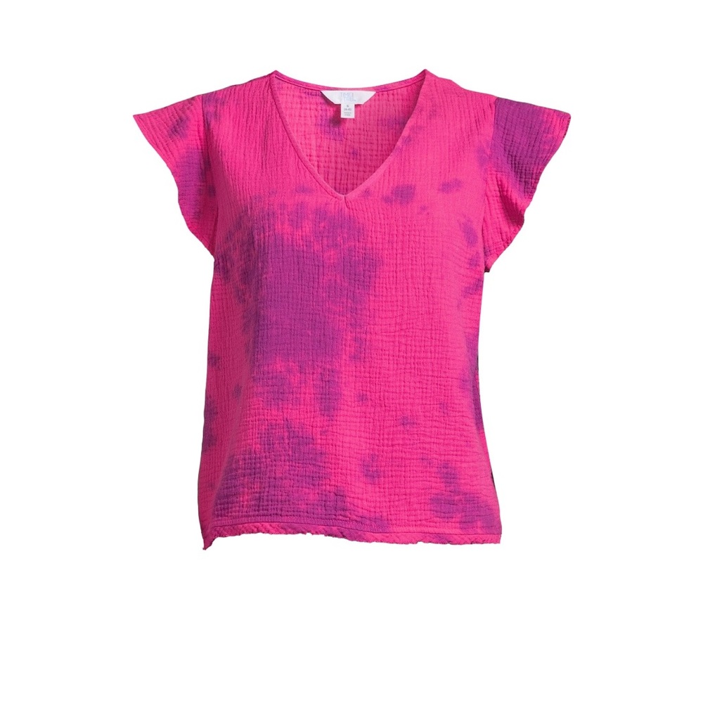 NEW! Time and Tru Tie-dye Sustainable 100% Cotton Top - Picture 2 of 12